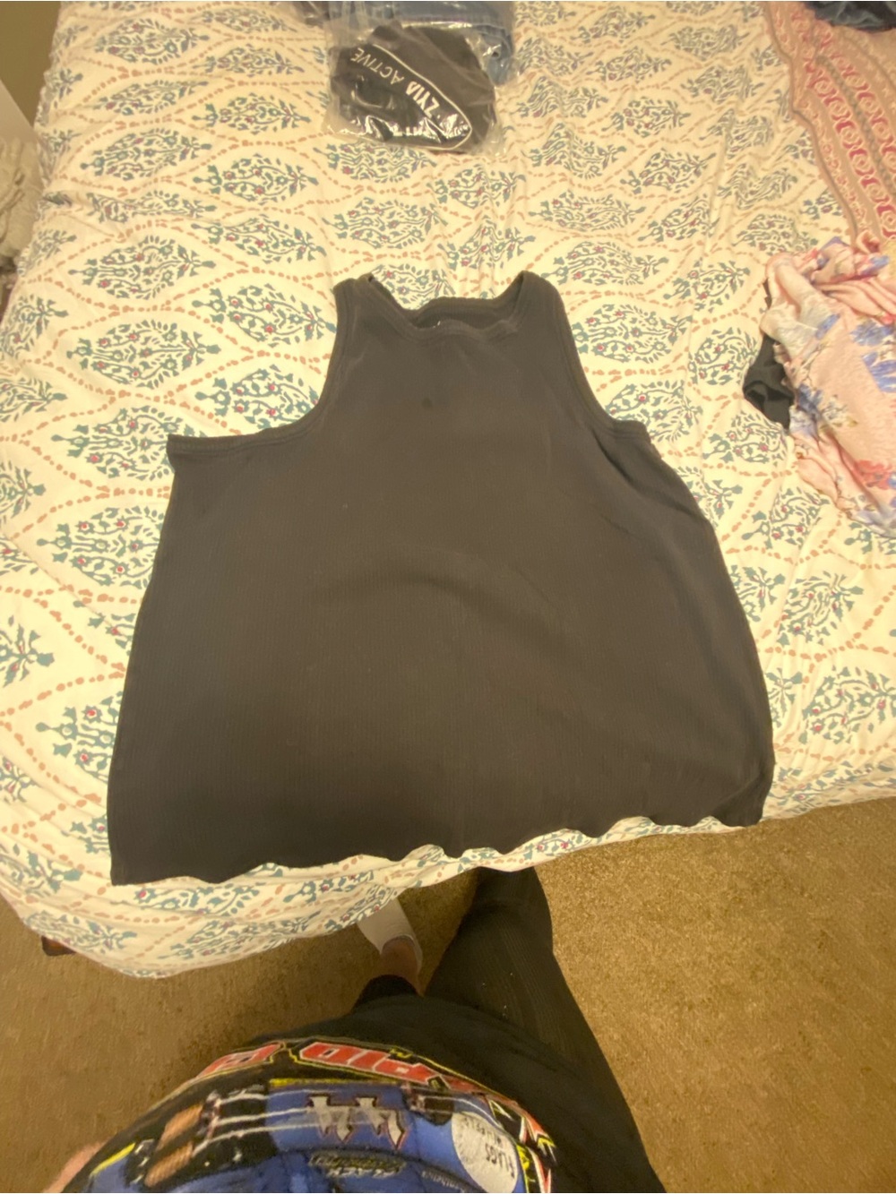 Women’s Black Ribbed Tank Top – Sleeveless Casual Crop